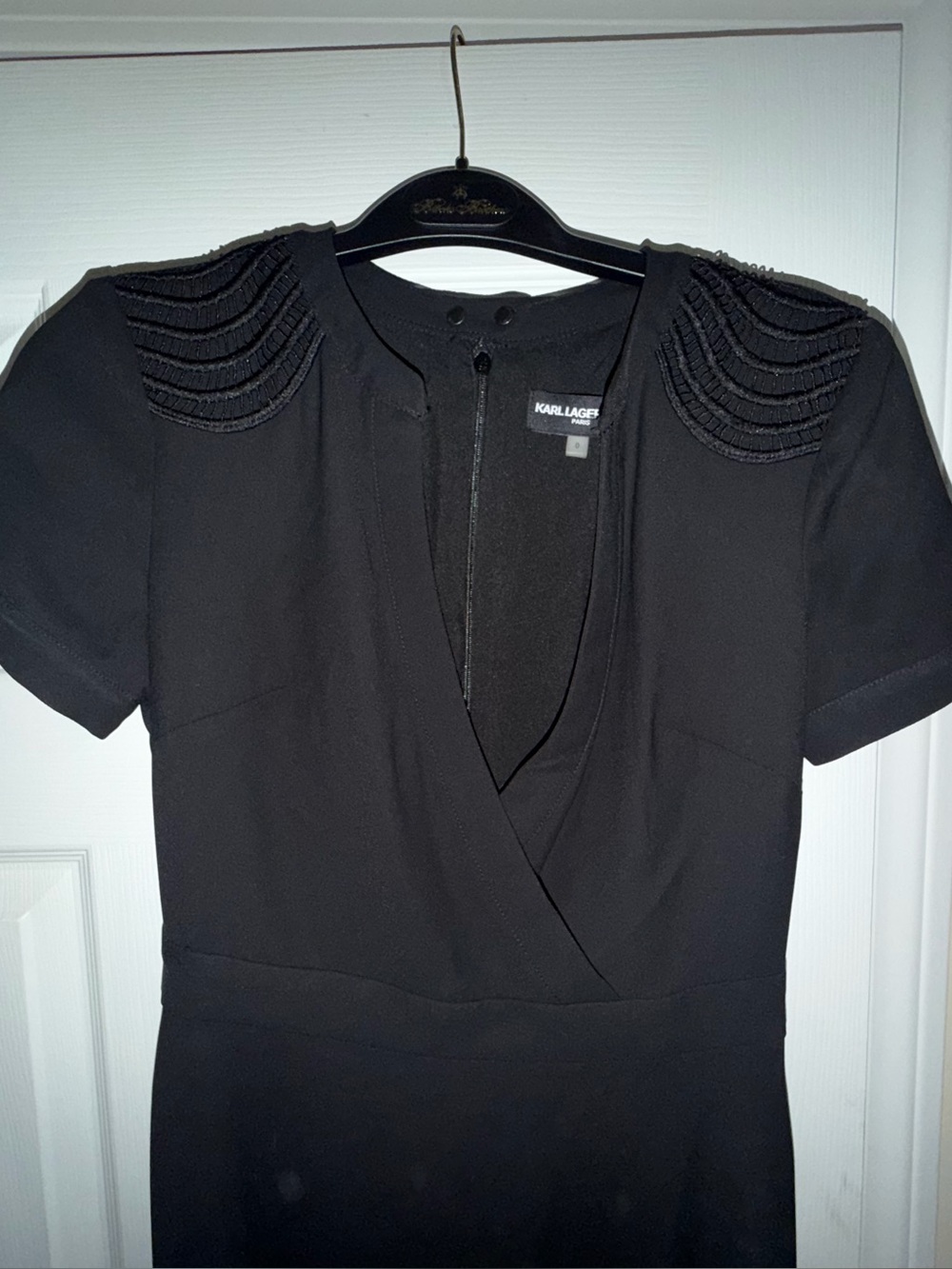 Karl Lagerfeld Black Short-Sleeve Wrap Dress